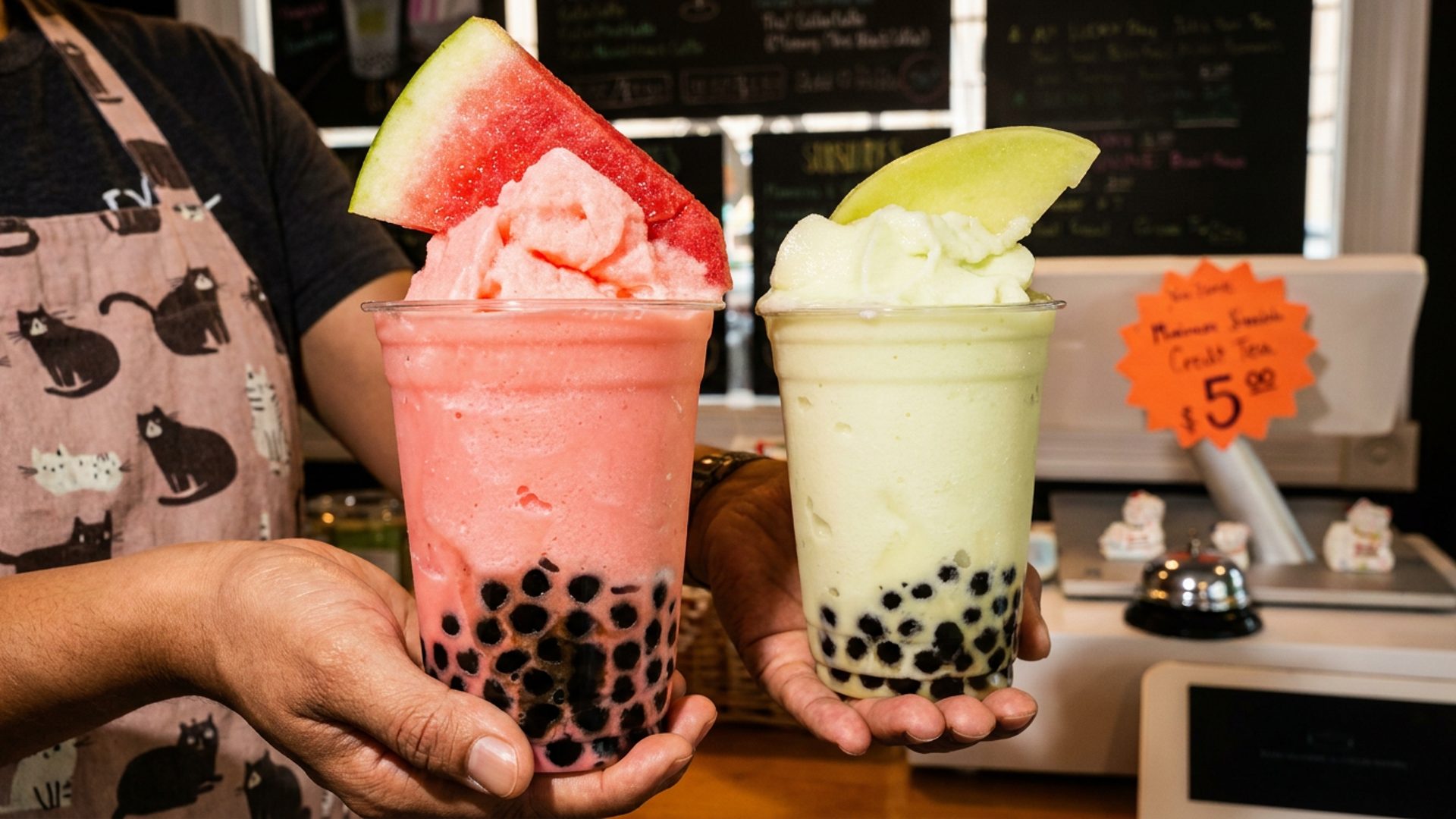 Fruit slushies and smoothies